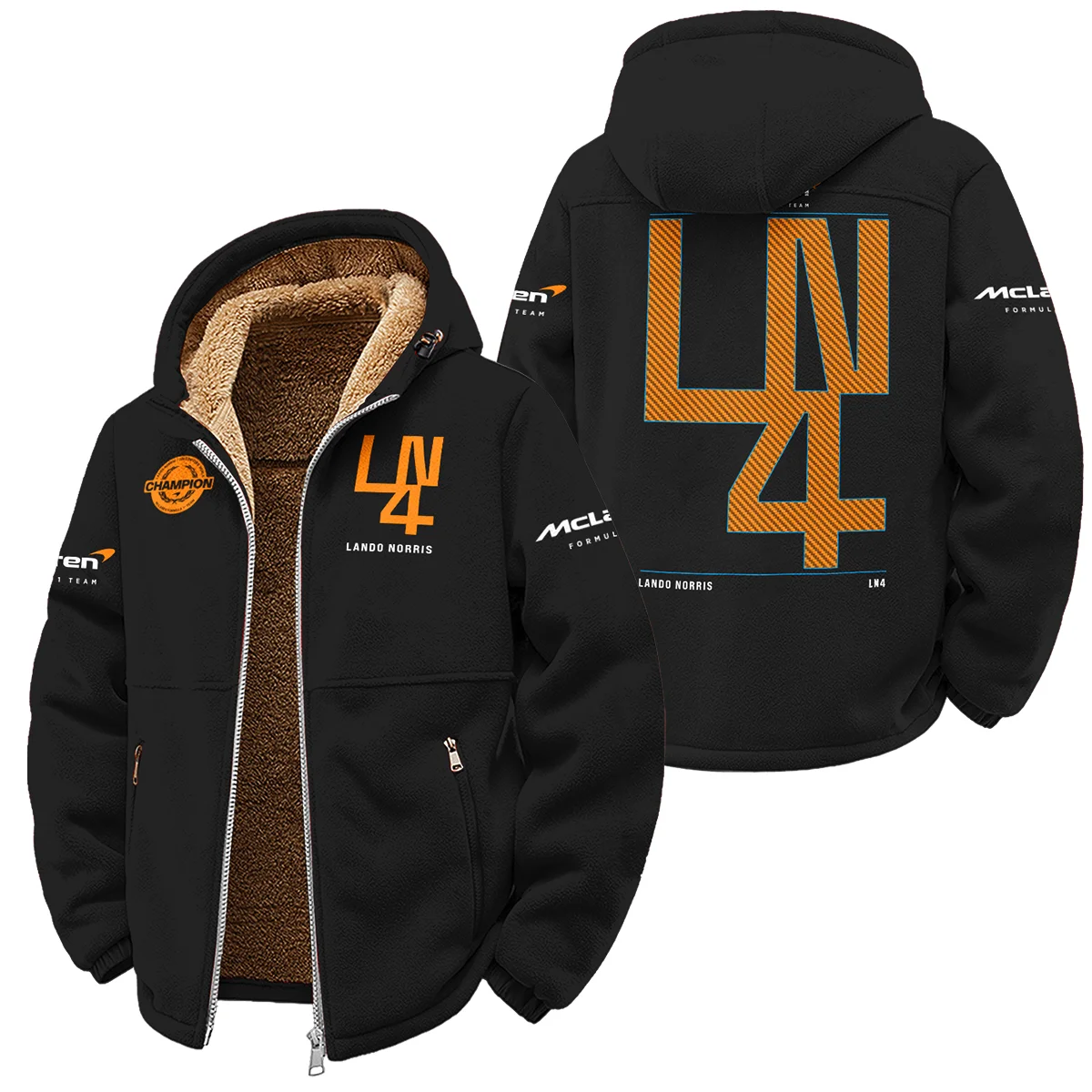 Lando Norris LN4 World Champion McLaren F1 Team Winter Fleece Jacket BLVALN051225A8WFJ - Motorsport Lifestyle Wear