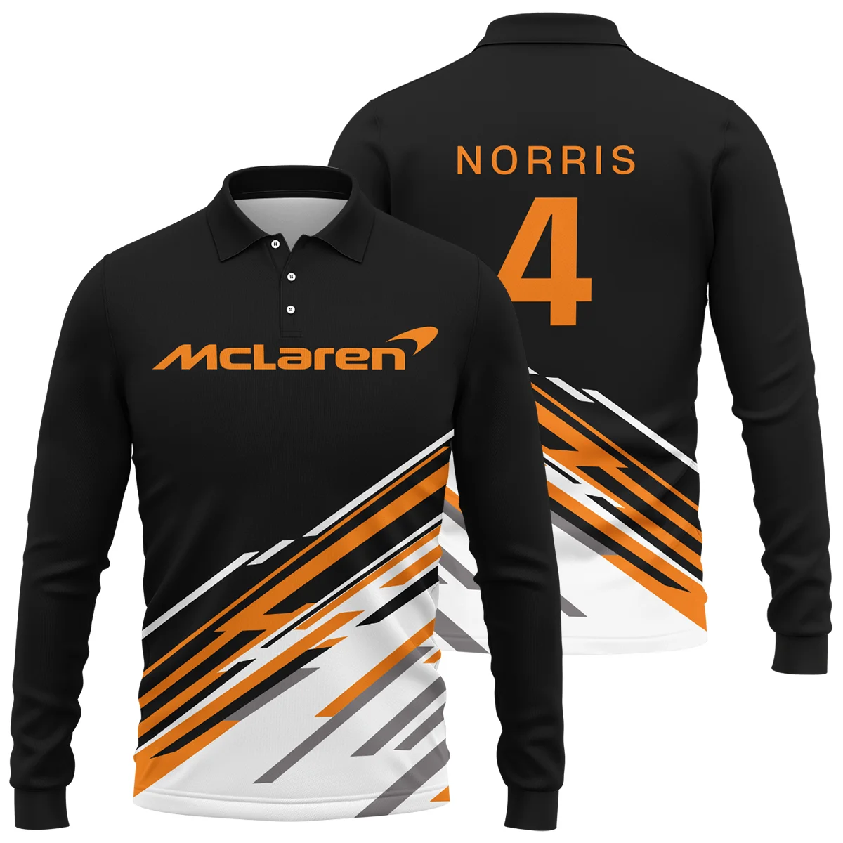 Lando Norris McLaren F1 Long Polo Shirt All Over Prints BLMCL10425A2LPL