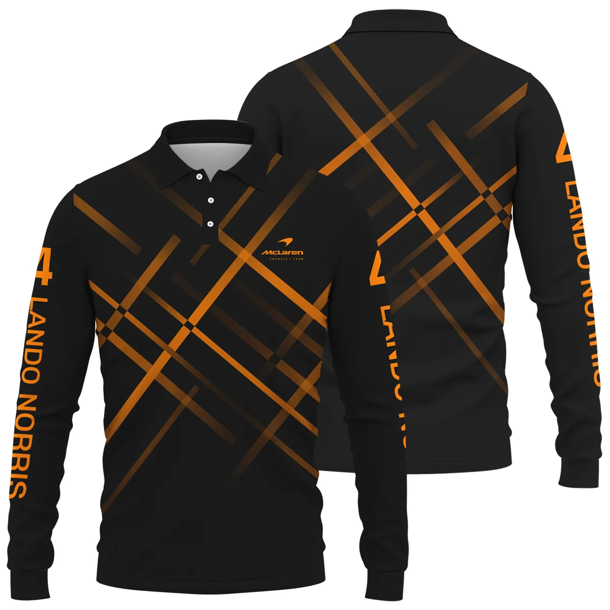 Lando Norris McLaren F1 Long Polo Shirt All Over Prints BLMCL3425A2LPL