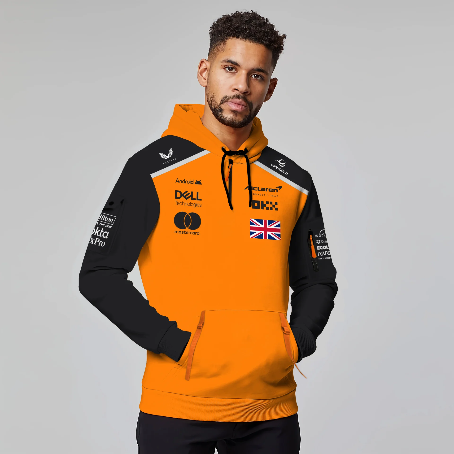 Lando Norris McLaren Formula One Logo Hoodie Half Zipper BLF1290325A1MCLHDF - Image 4