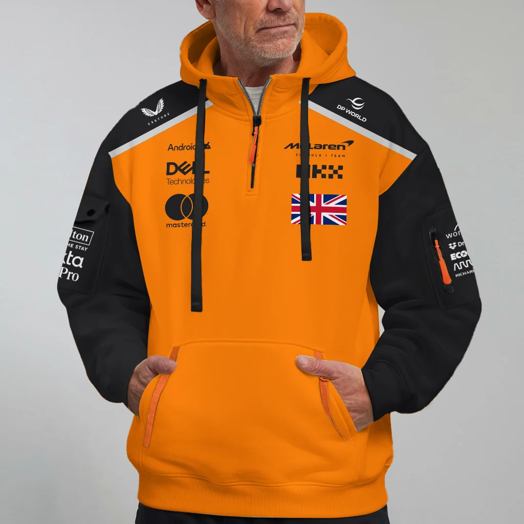 Lando Norris McLaren Formula One Logo Hoodie Half Zipper BLF1290325A1MCLHDF - Image 6