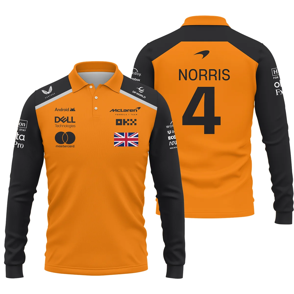Lando Norris McLaren Formula One Logo Long Polo Shirt BLF1290325A1MCLLPL