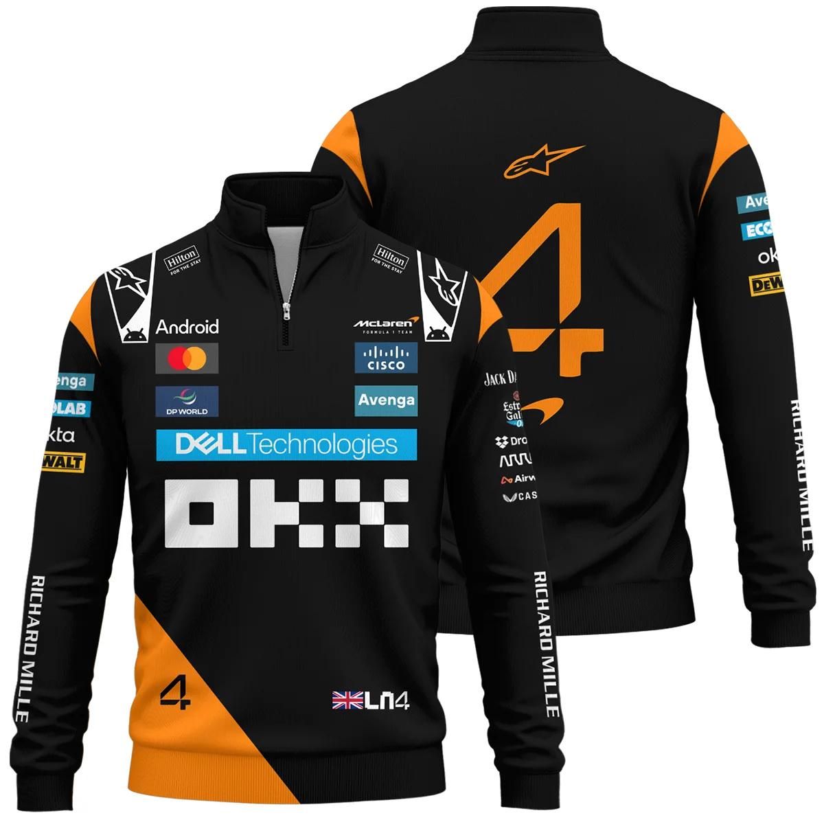 Lando Norris McLaren Formula One Quarter-Zip Sweatshirt BLF1180525A2QZS