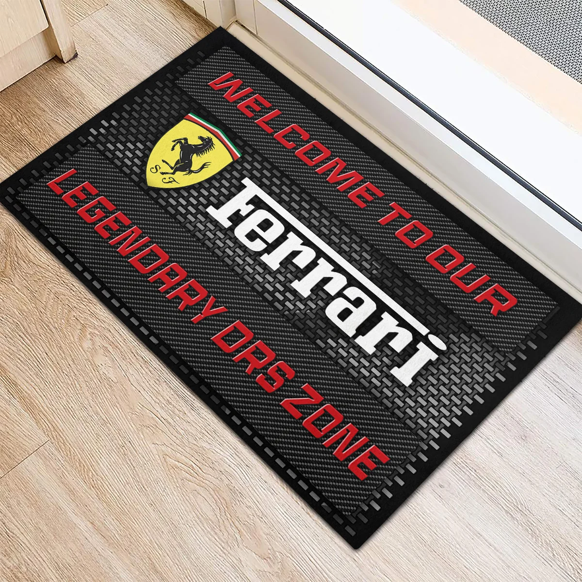 Legendary DRS Zone Ferrari F1 Rubber Base Doormat - All Over Print BLF1139A3FRR - Image 3