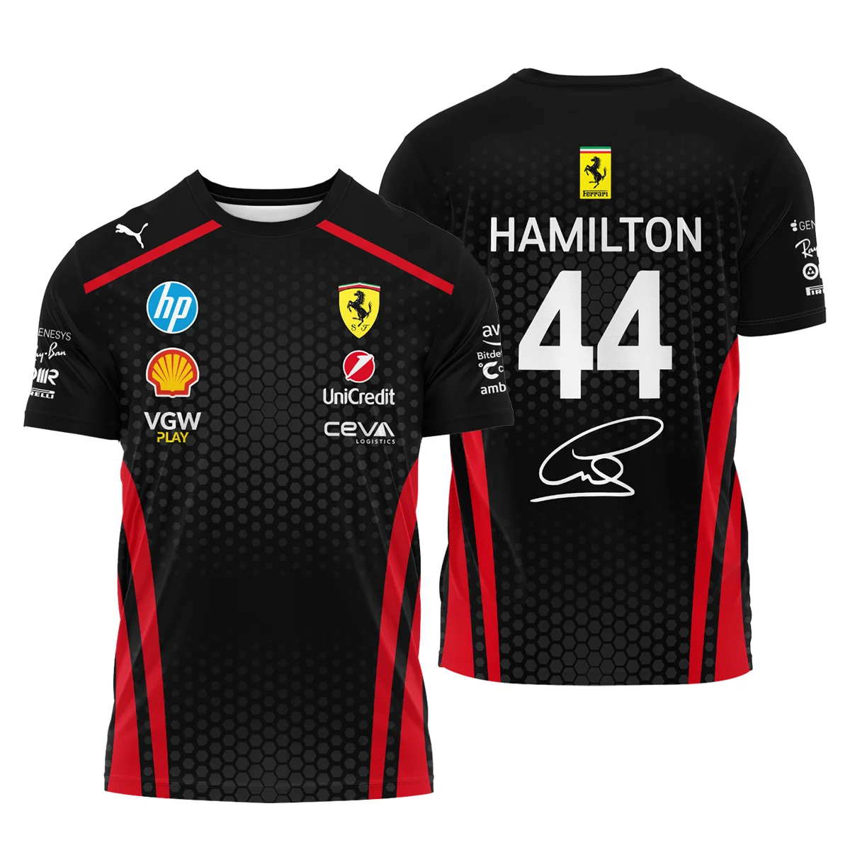 Lewis Hamilton Ferrari F1 - T-Shirt BLH281025A1TS - Motorsport Apparel