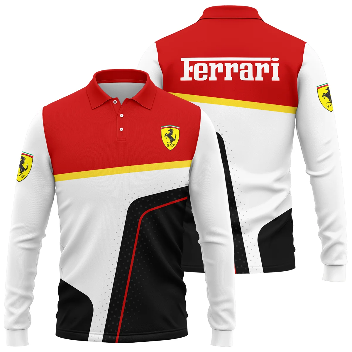 Limited Edition Ferrari F1 Long Polo Shirt BLFRR15925A1LPL - Formula Racing Apparel