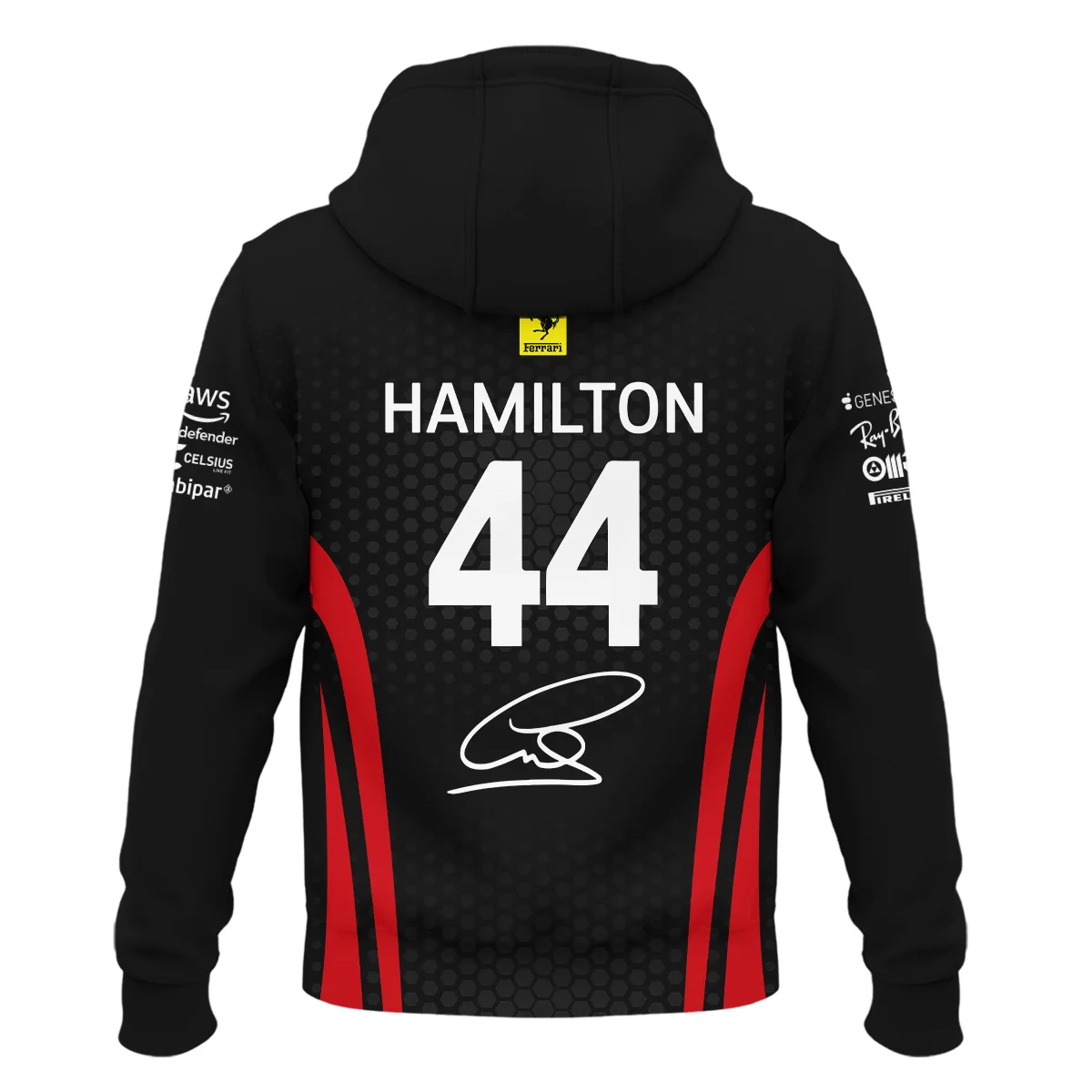Limited Edition Lewis Hamilton Ferrari F1 Team - Zipper Hoodie BLH281025A1ZHD - Image 3