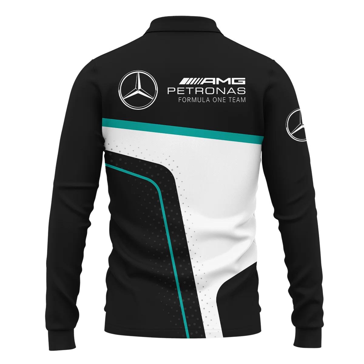 Limited Edition Mercedes-AMG Petronas F1 Long Polo Shirt All Over Prints BLMER6525A5LPL - Image 3