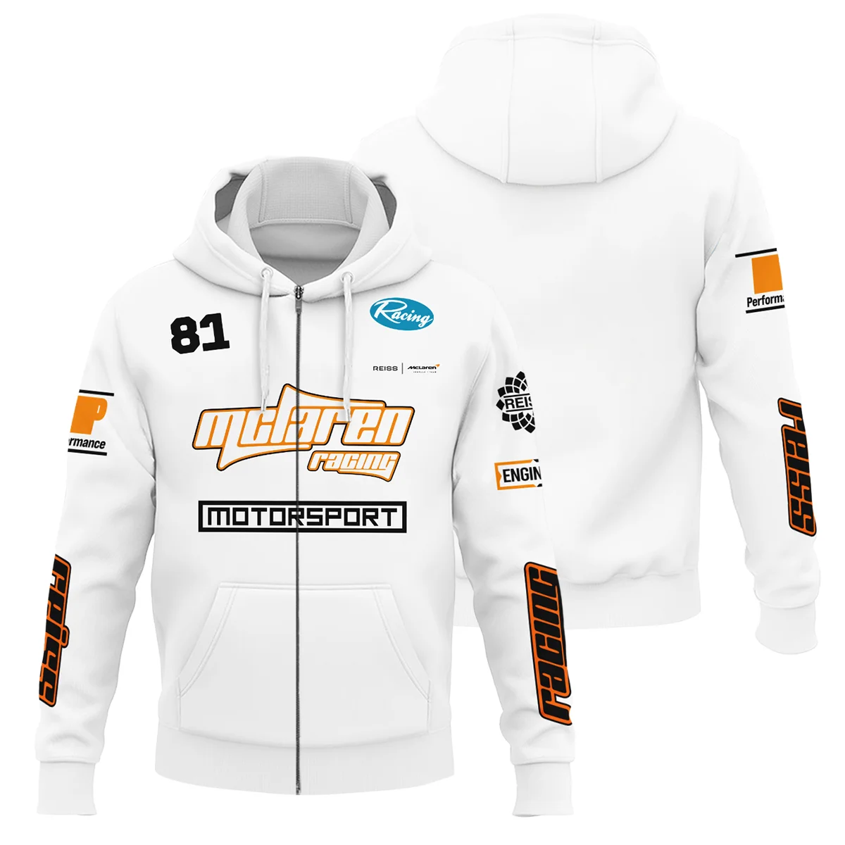 Limited Edition Oscar Piastri Reiss x McLaren - Zipper Hoodie BLOP31125A1ZHD - Motorsport Apparel