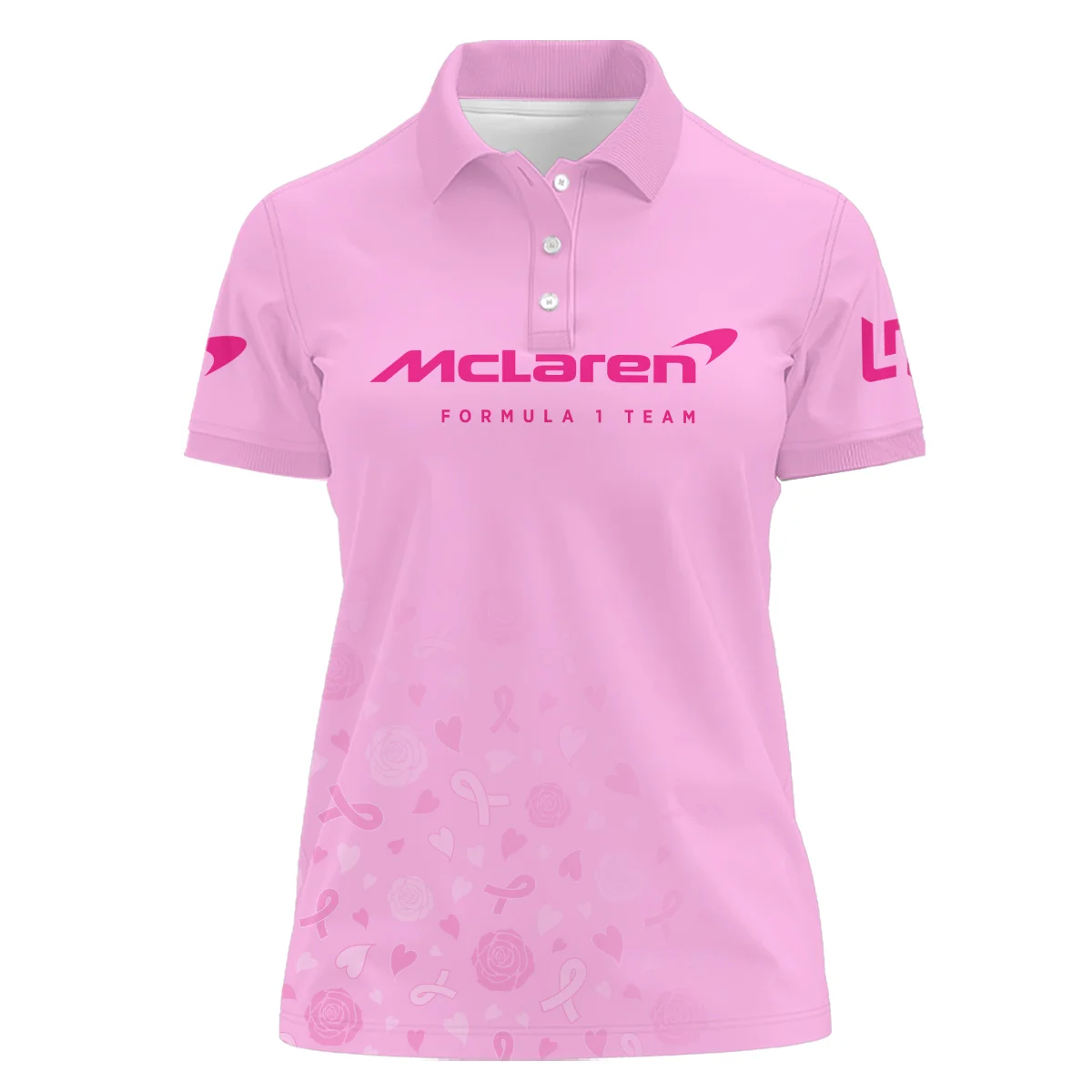 Alternative view of LN4 In October We Wear Pink Women Polo Shirt BLNR7925A1PL - Race Day Design