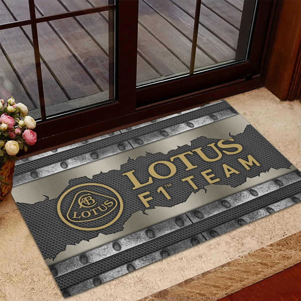 Lotus F1 Rubber Base Doormat - All Over Print BLF1139A5LT