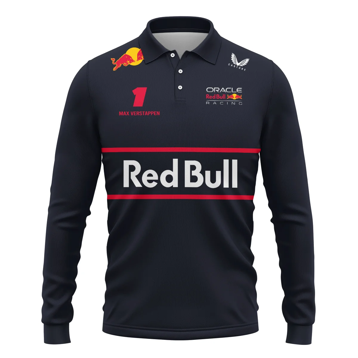 Alternative view of Max Verstappen Red Bull Racing F1 Long Polo Shirt All Over Prints BLRBR10525A1LPL