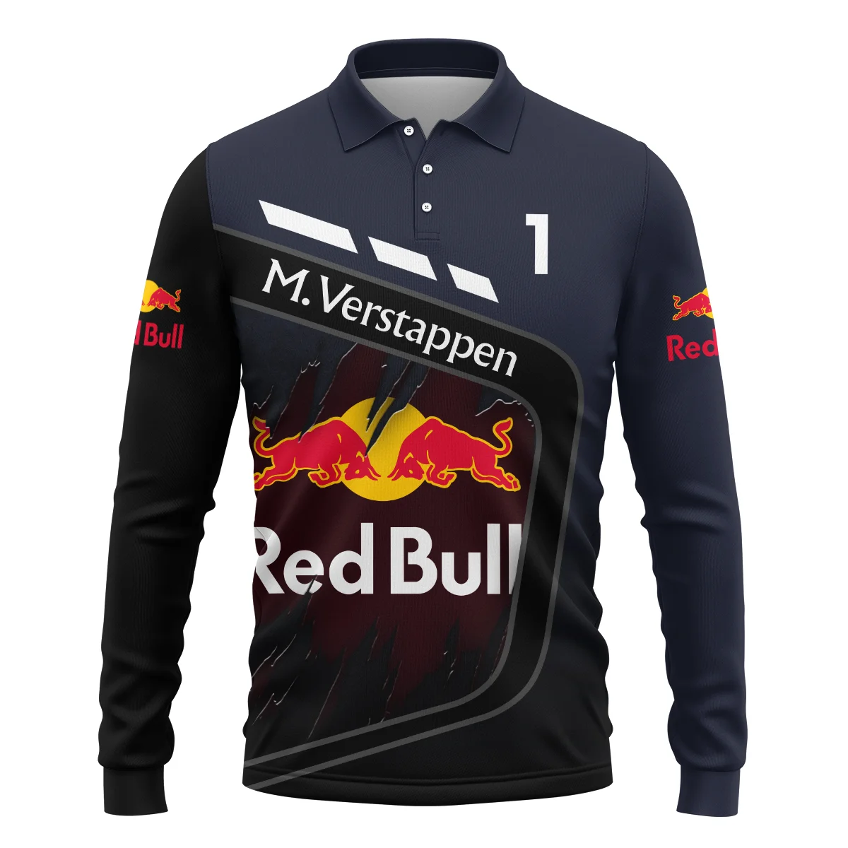 Max Verstappen Red Bull Racing F1 Long Polo Shirt BLRBR20525A3LPL - Image 2