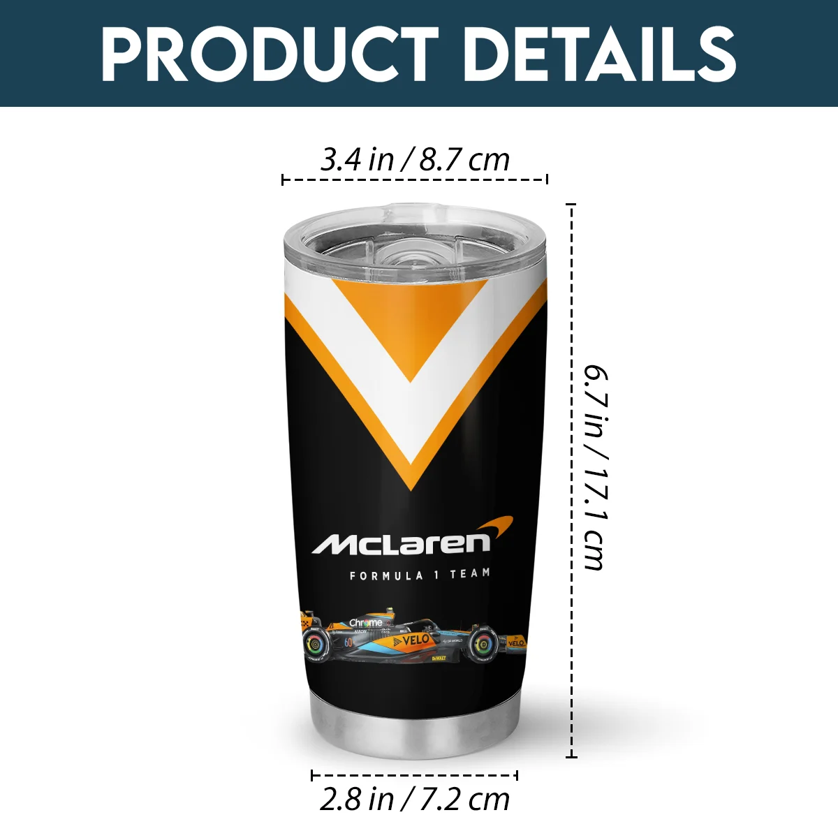 McLaren F1 Stainless Steel Tumbler 20oz 30oz Gift For Fan BLMCL11525A4 - Image 4