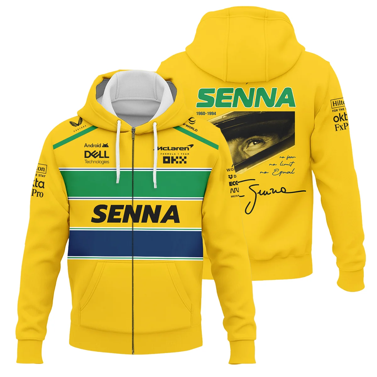 McLaren x Ayrton Senna Zipper Hoodie For Fans