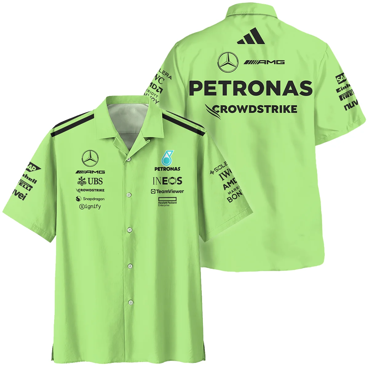 Mercedes-AMG Petronas F1 Hawaiian Shirt All Over Prints BLMER6525A4HW