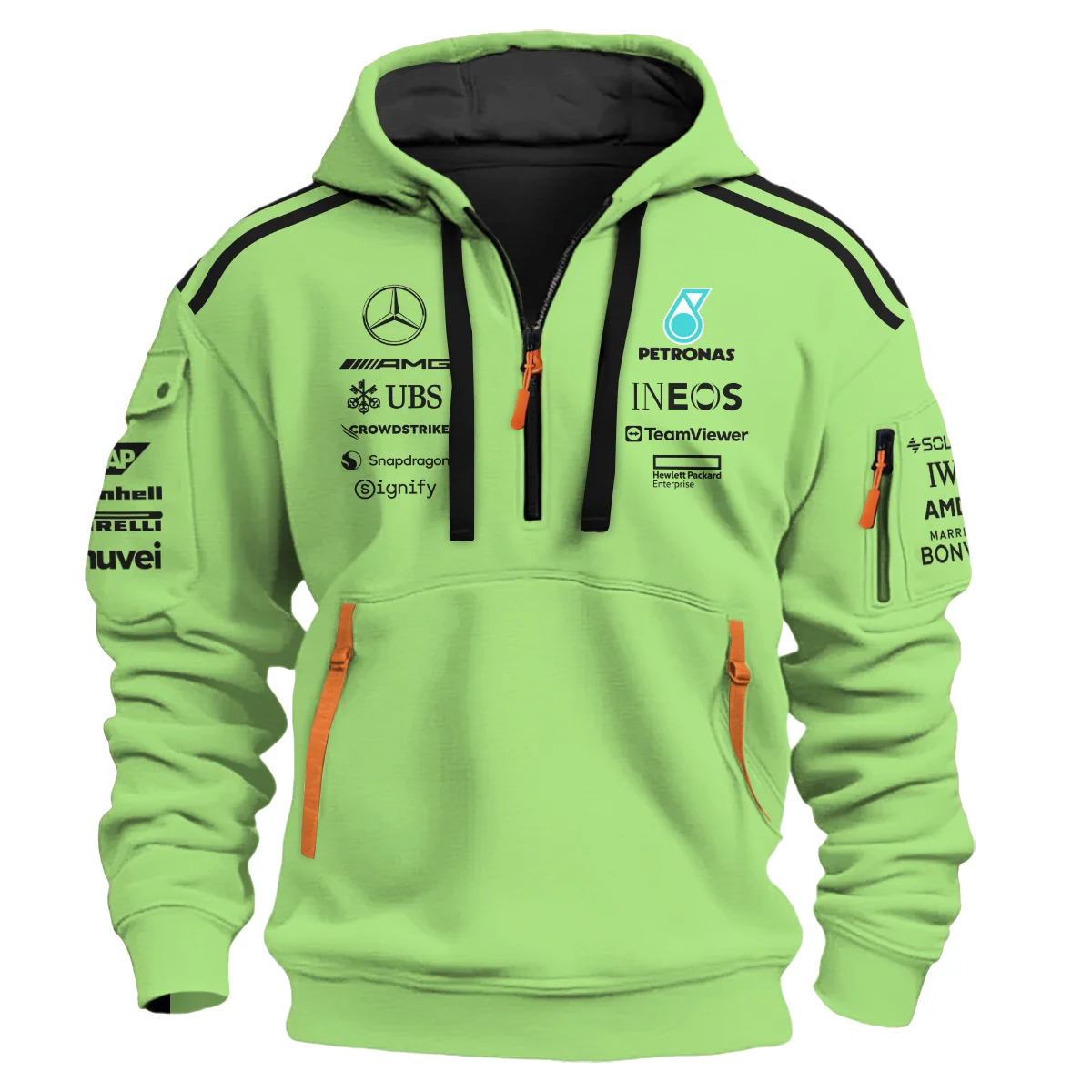 Alternative view of Mercedes-AMG Petronas F1 Logo Hoodie Half Zip BLMER6525A43HZ
