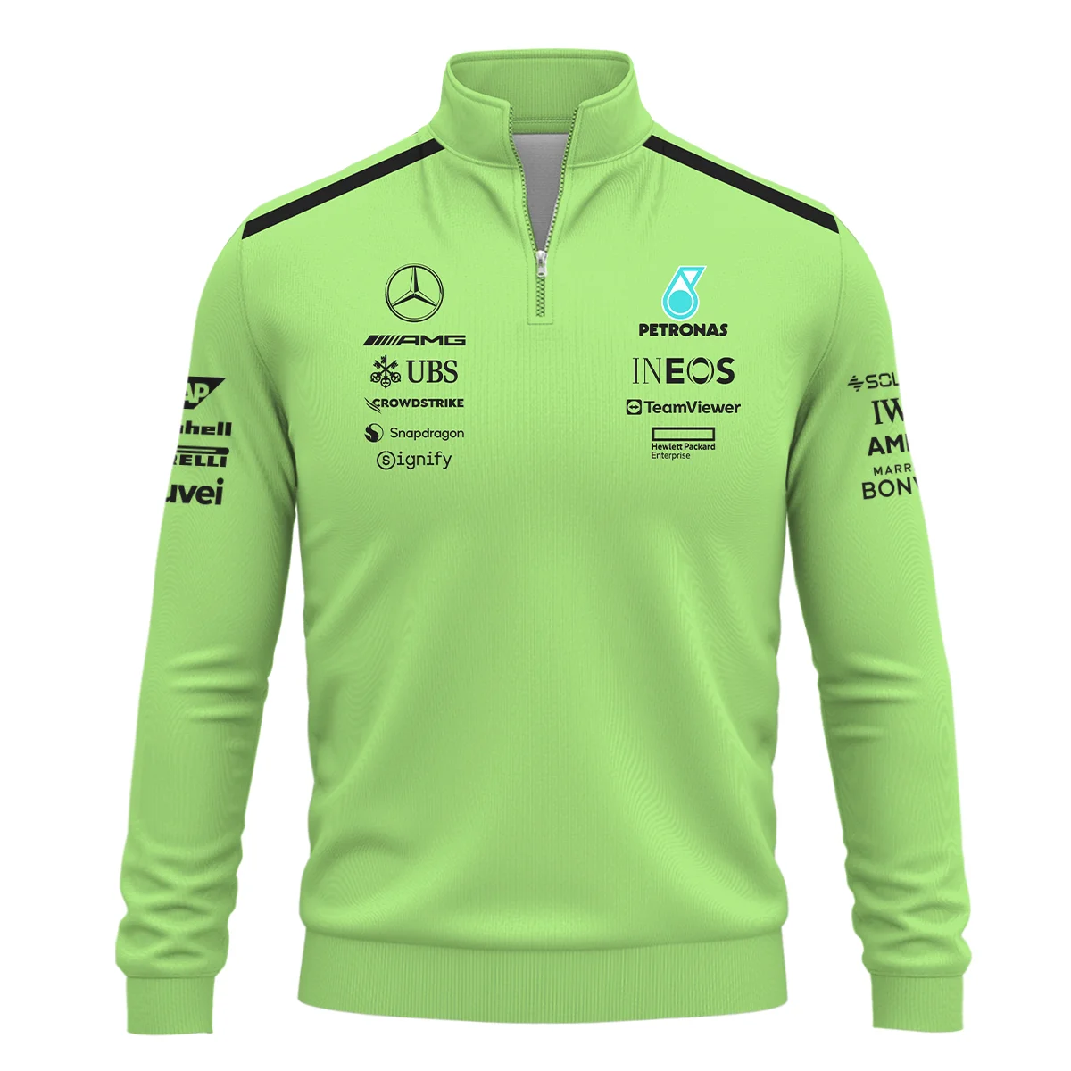 Alternative view of Mercedes-AMG Petronas F1 Quarter-Zip Sweatshirt All Over Prints BLMER6525A4QTZ