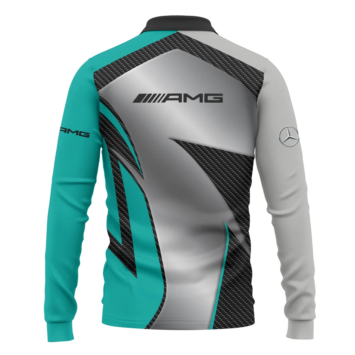 Mercedes F1 Team For Fans - Long Polo Shirt BLVAF1031225A2MERLPL - Image 3