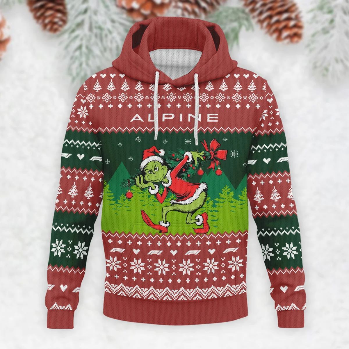 Mr.Grinch Alpine Formula 1 - Knitted Hoodie BLVAF12209250A19ALP - Image 2