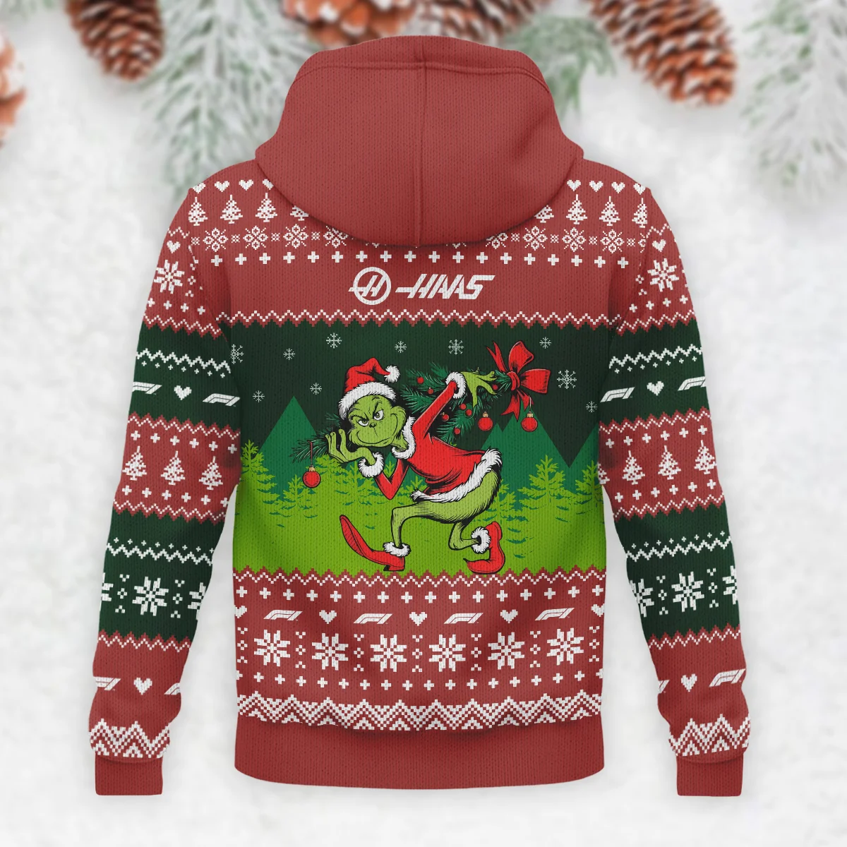 Mr.Grinch Haas Formula 1 - Knitted Hoodie BLVAF12209250A19HAAS - Image 3