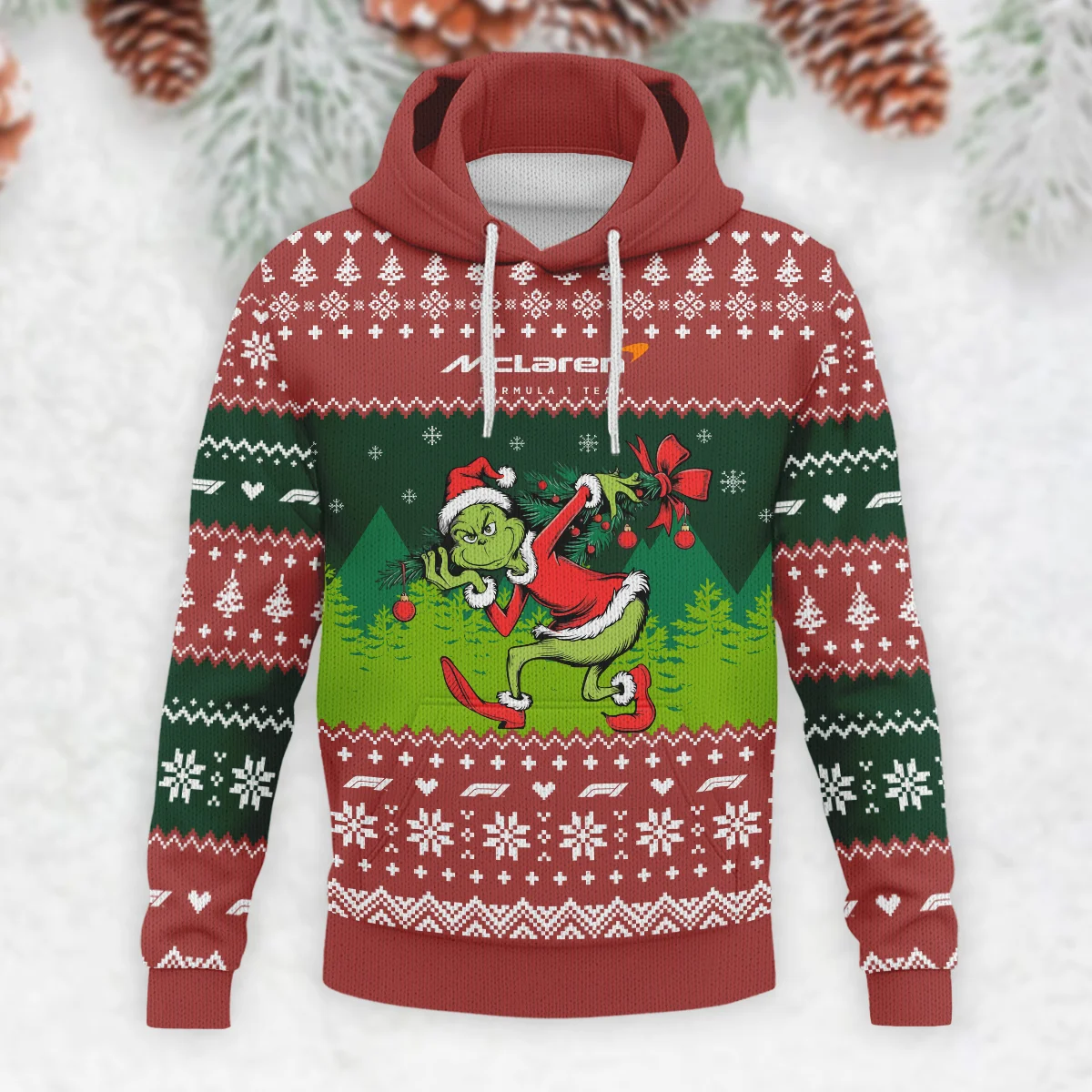 Mr.Grinch McLaren Formula 1 - Knitted Hoodie BLVAF12209250A19MCL - Image 2