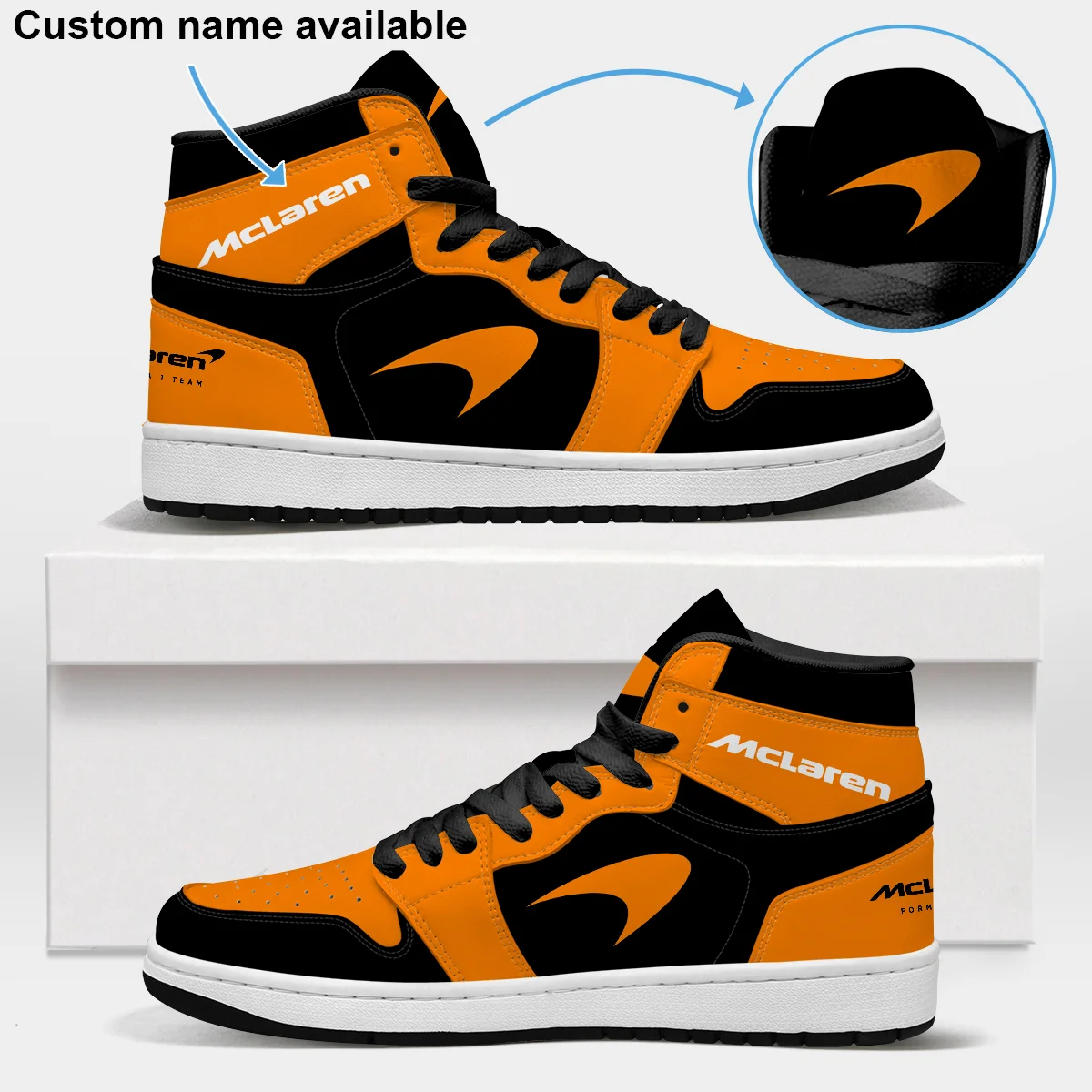 Orange Black Custom Shoes Logo Air Jordan 1 High BLMCL17725A2