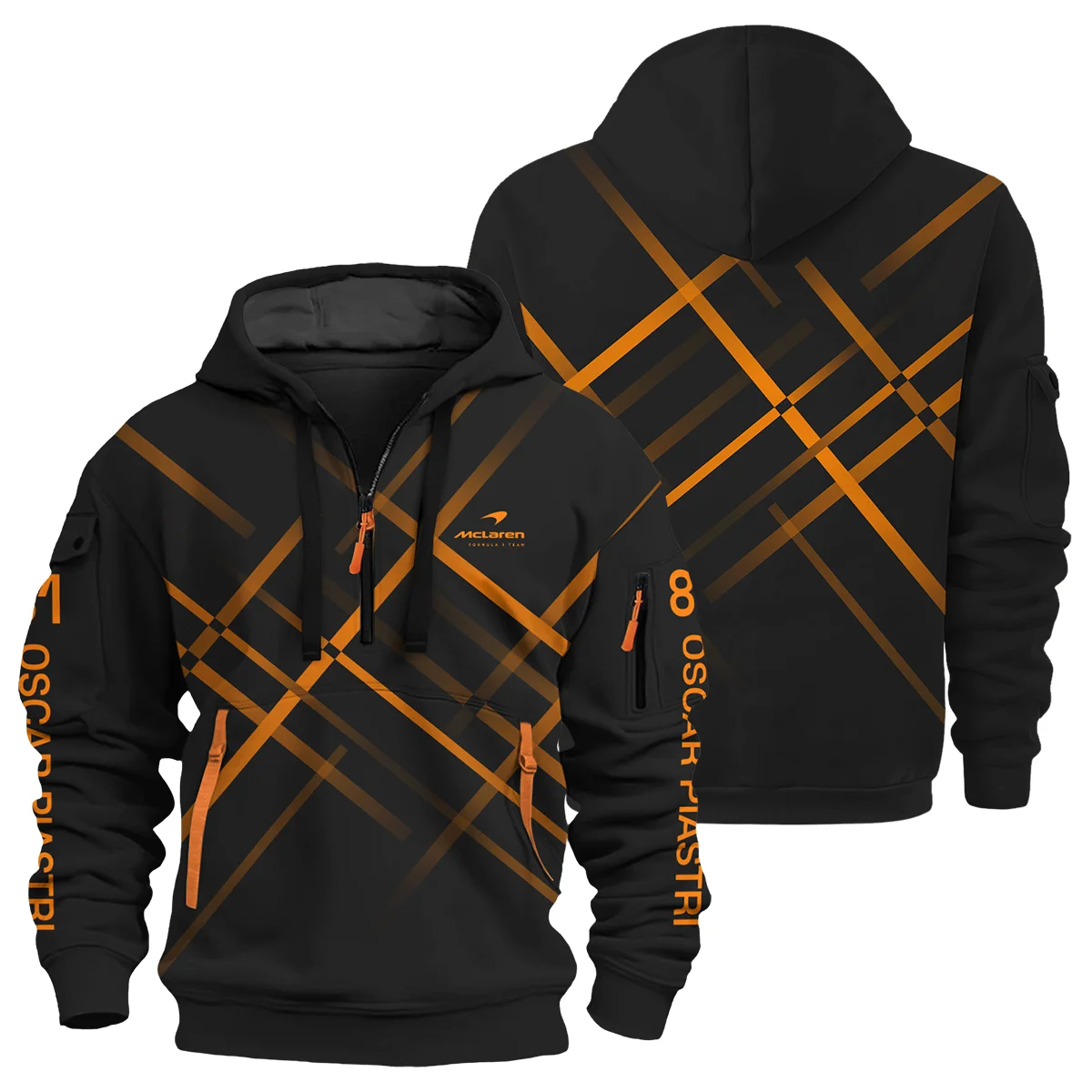 Oscar Piastri McLaren F1 Logo Hoodie Half Zip BLOP3425A23HZ - Racing Lifestyle Clothing