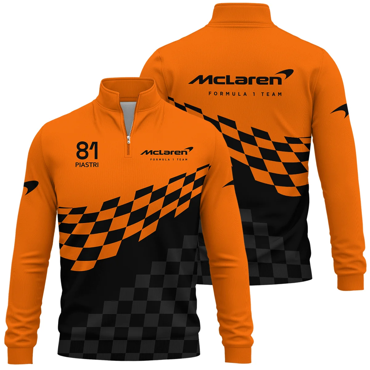 Oscar Piastri McLaren F1 Quarter-Zip Sweatshirt All Over Prints BLOP10425A1QTZ - Formula Racing Apparel
