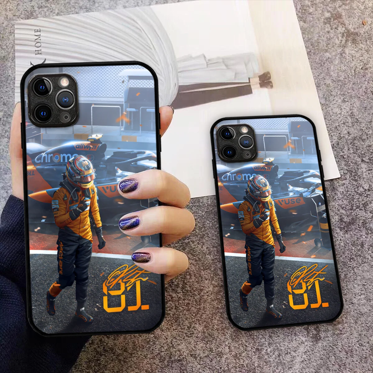 Alternative view of Oscar Piastri McLaren F1 Team Phone Case - Dustproof, Scratch & Shock Resistant - BLMCL2625A21