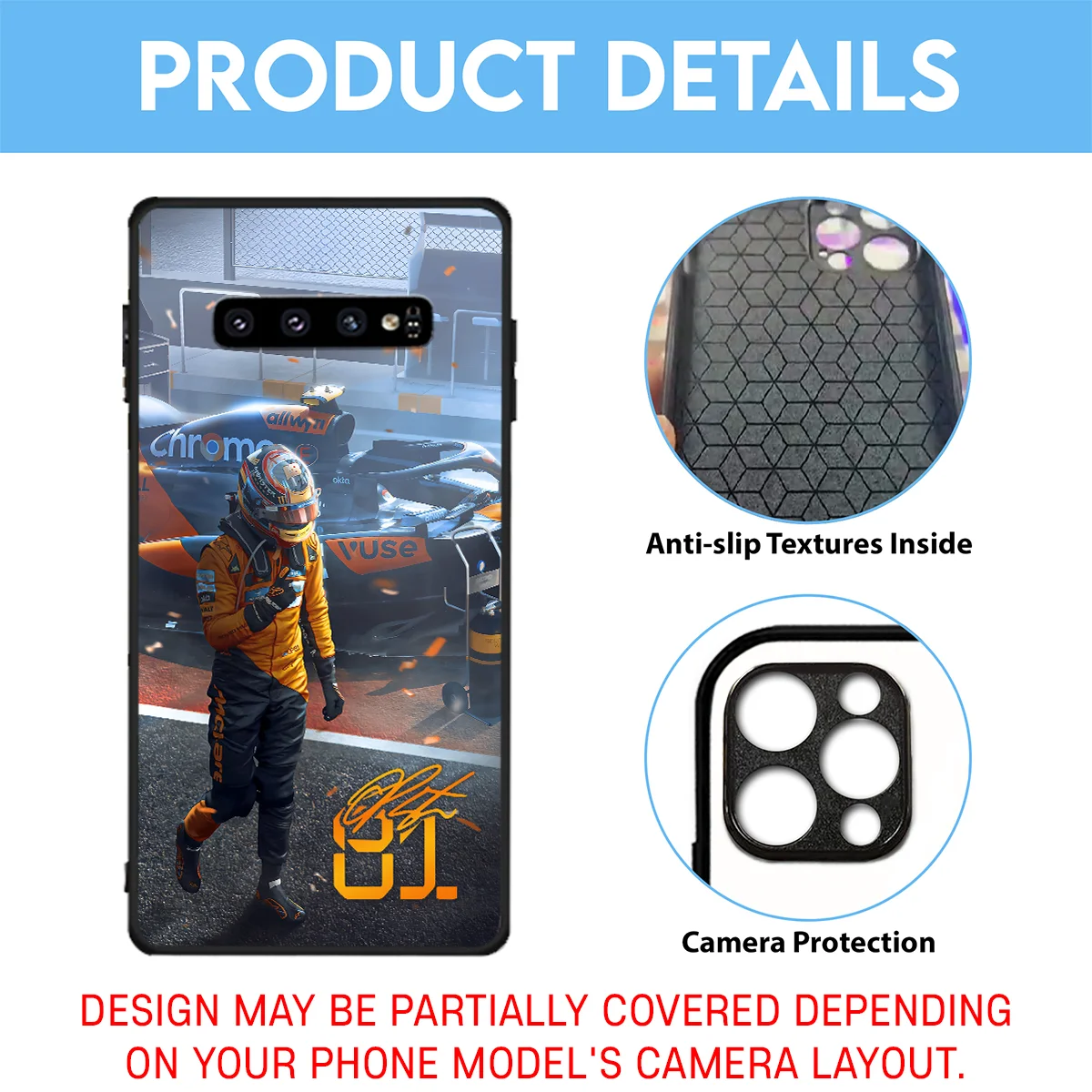 Oscar Piastri McLaren F1 Team Phone Case - Dustproof, Scratch & Shock Resistant - BLMCL2625A21 - Image 3