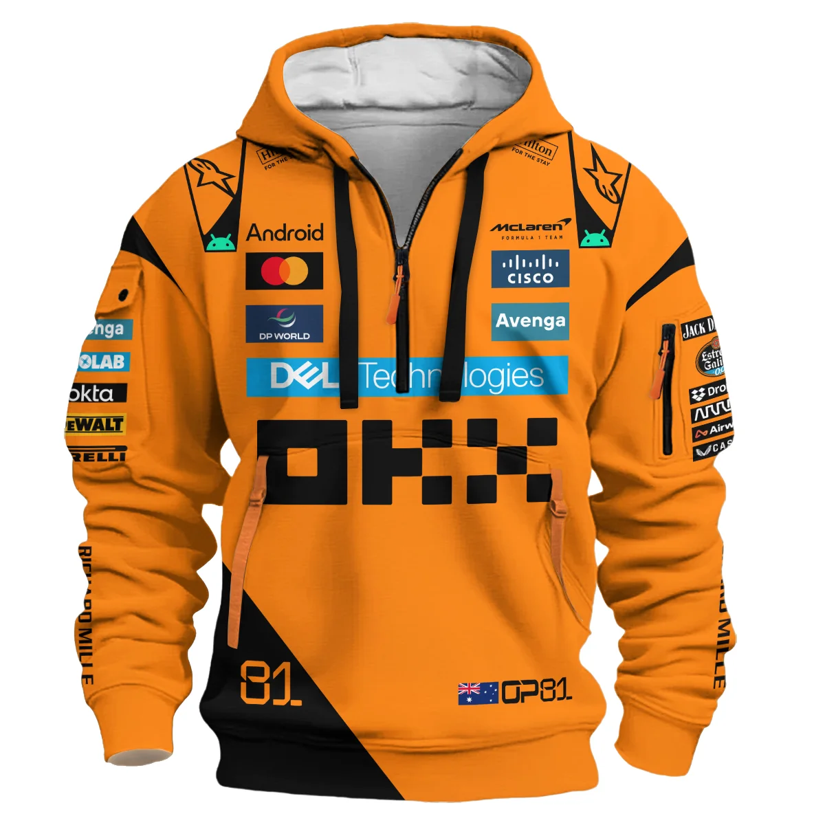 Alternative view of Oscar Piastri McLaren Formula One Hoodie Half Zipper BLF1180525A3HDF