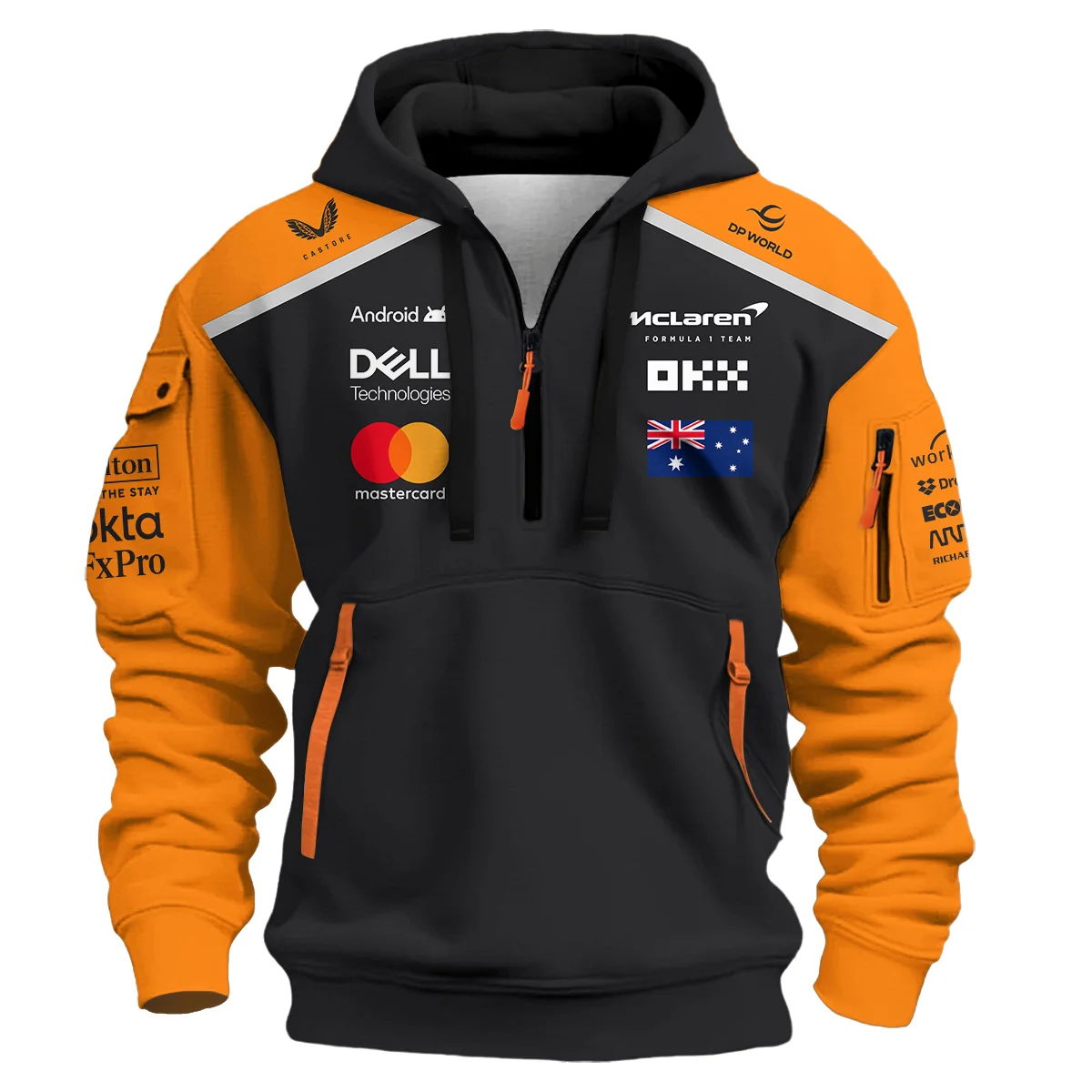 Alternative view of Oscar Piastri McLaren Formula One Logo Hoodie Half Zipper BLF1290325A4MCLHDF