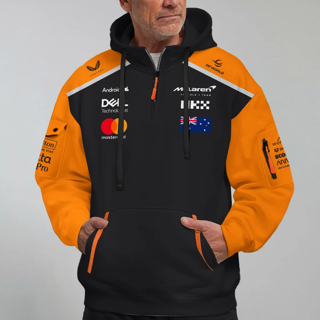 Oscar Piastri McLaren Formula One Logo Hoodie Half Zipper BLF1290325A4MCLHDF - Image 6