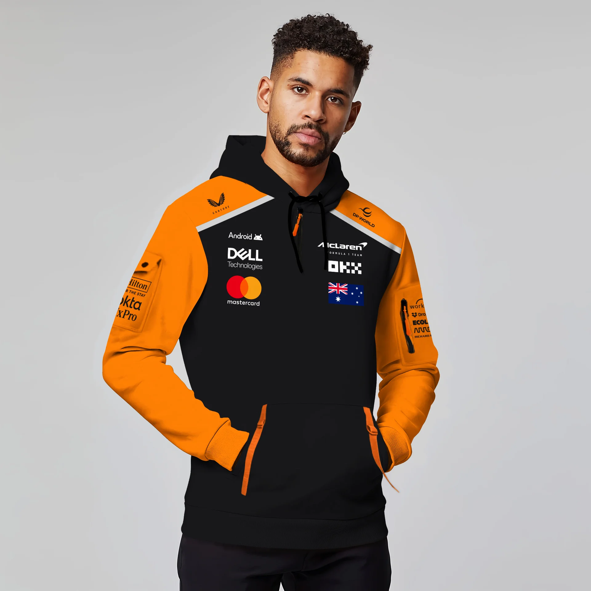 Oscar Piastri McLaren Formula One Logo Hoodie Half Zipper BLF1290325A4MCLHDF - Image 4