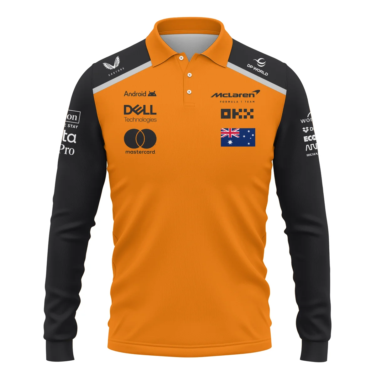 Oscar Piastri McLaren Formula One Logo Long Polo Shirt BLF1290325A3MCLLPL - Image 2
