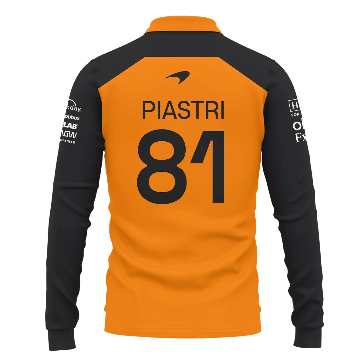 Oscar Piastri McLaren Formula One Logo Long Polo Shirt BLF1290325A3MCLLPL - Image 3