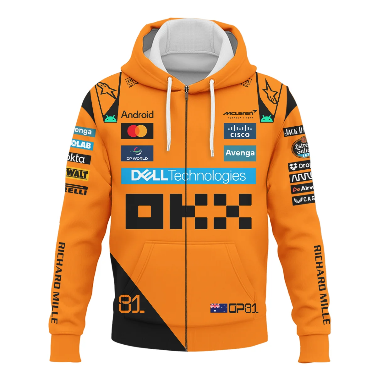 Oscar Piastri McLaren Formula One Zipper Hoodie BLF1180525A3ZHD - Image 2