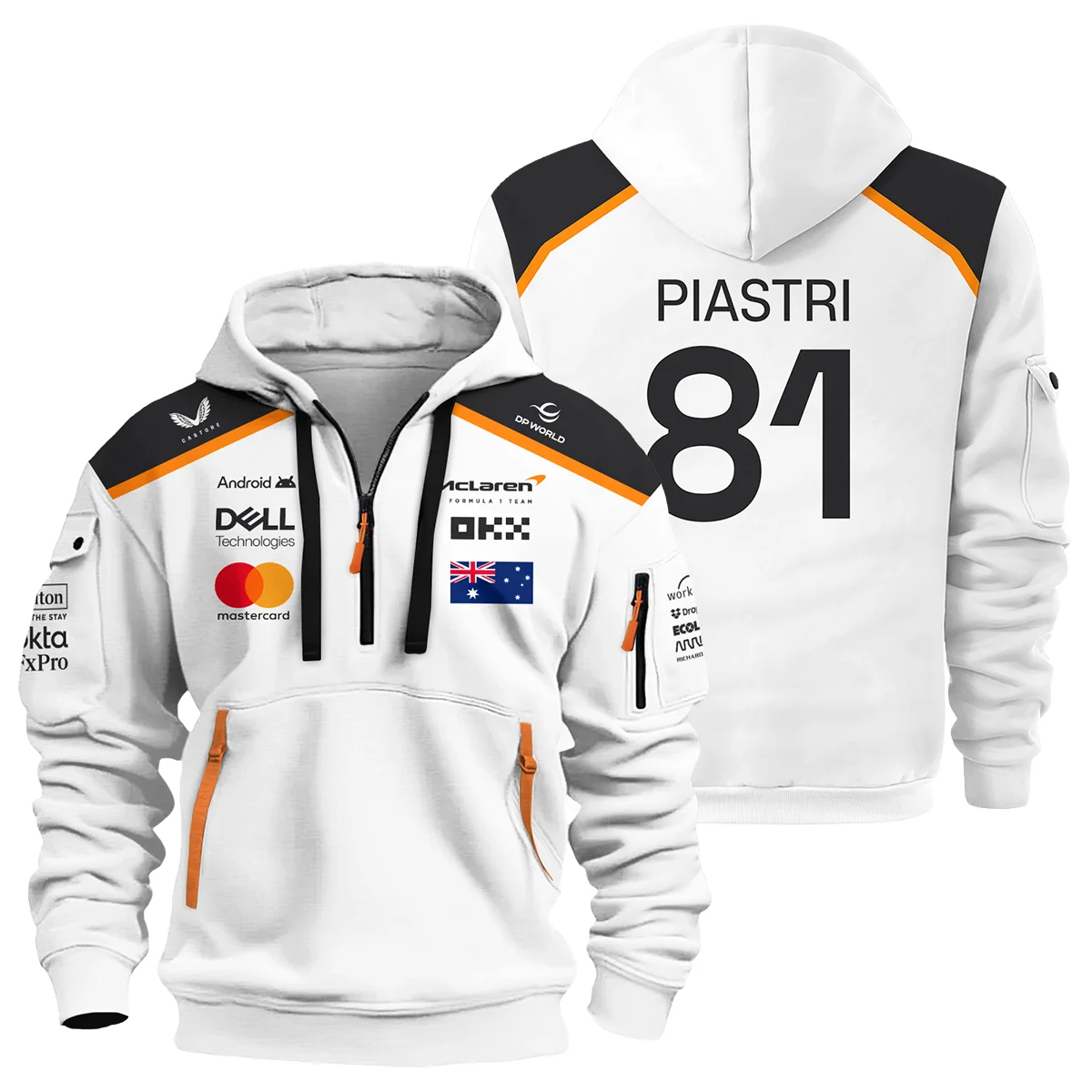 Oscar Piastri OP81 McLaren F1 Hoodie Half Zipper BLF19625A3HDF