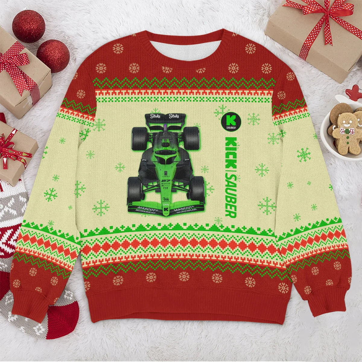 Personalised 2025 Car Kick Sauber Formula 1 - Ugly Sweater BLVAF1220925A24KS - Image 4