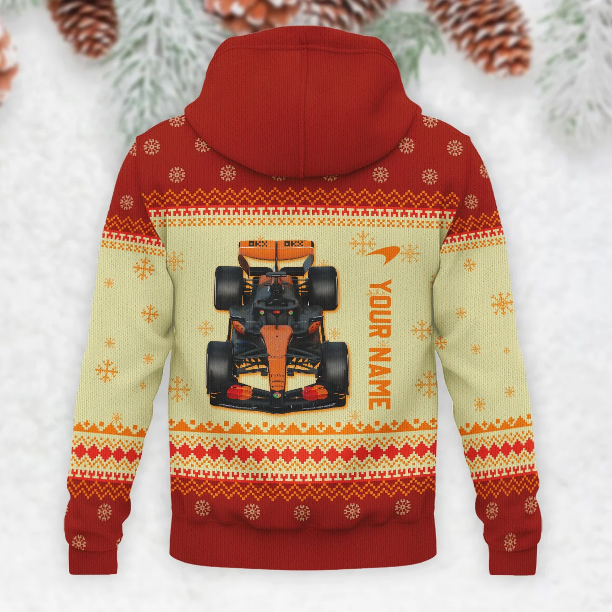 Personalised 2025 Car McLaren Formula 1 - Knitted Hoodie BLVAF12209250A24MCL - Image 3