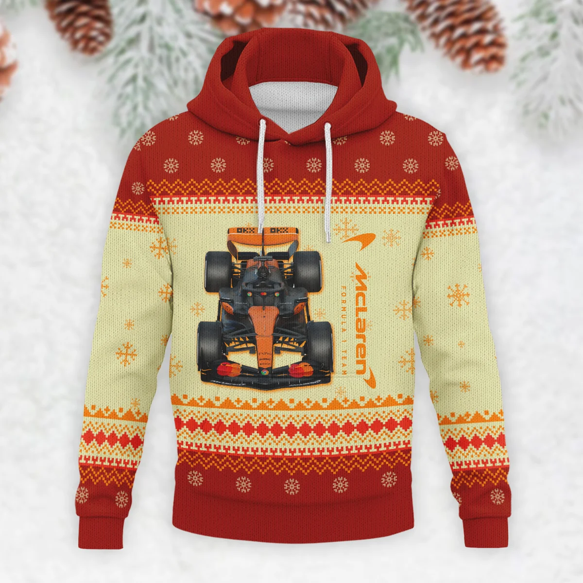 Personalised 2025 Car McLaren Formula 1 - Knitted Hoodie BLVAF12209250A24MCL - Image 2