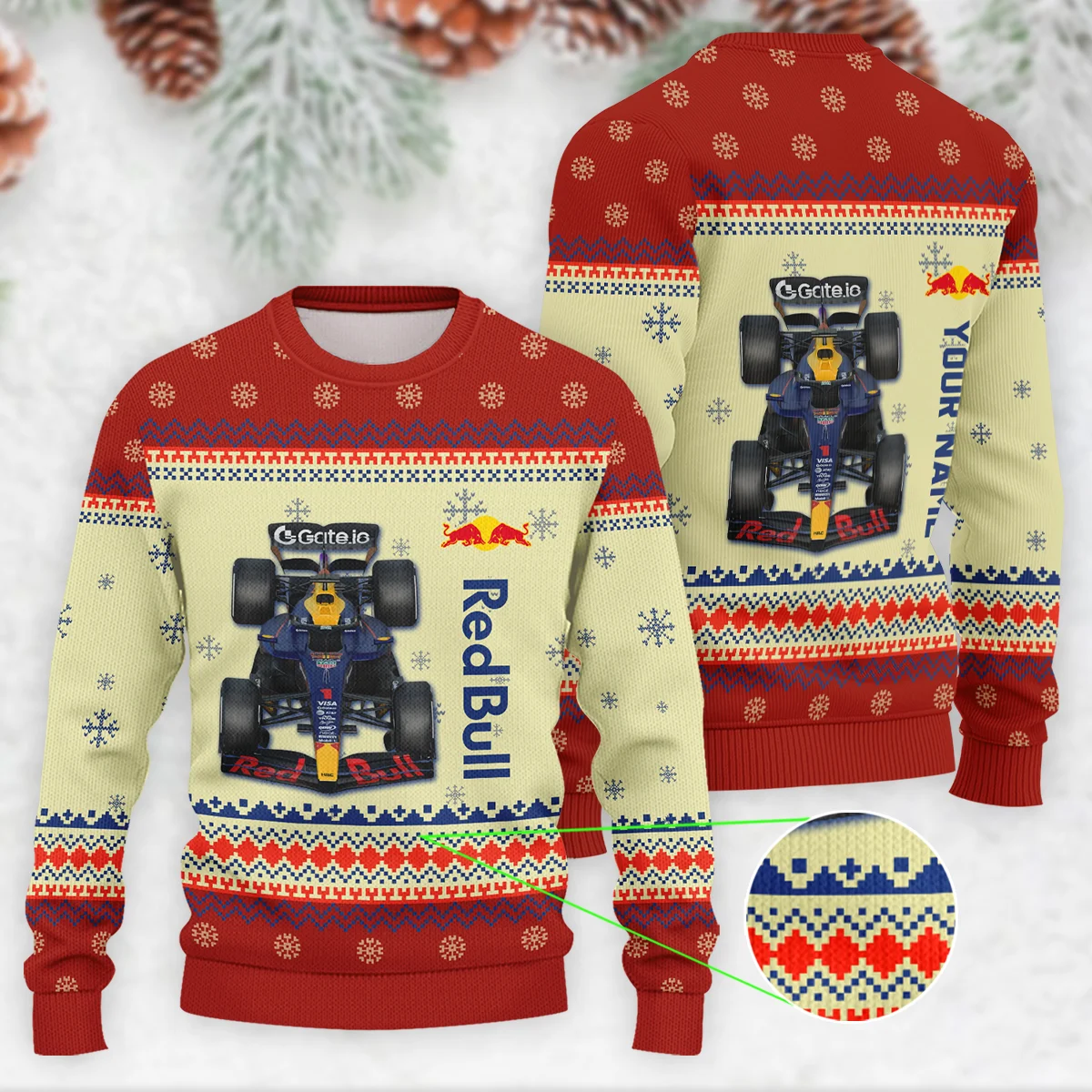 Personalised 2025 Car Red Bull Racing Formula 1 - Ugly Sweater BLVAF1220925A24RBR