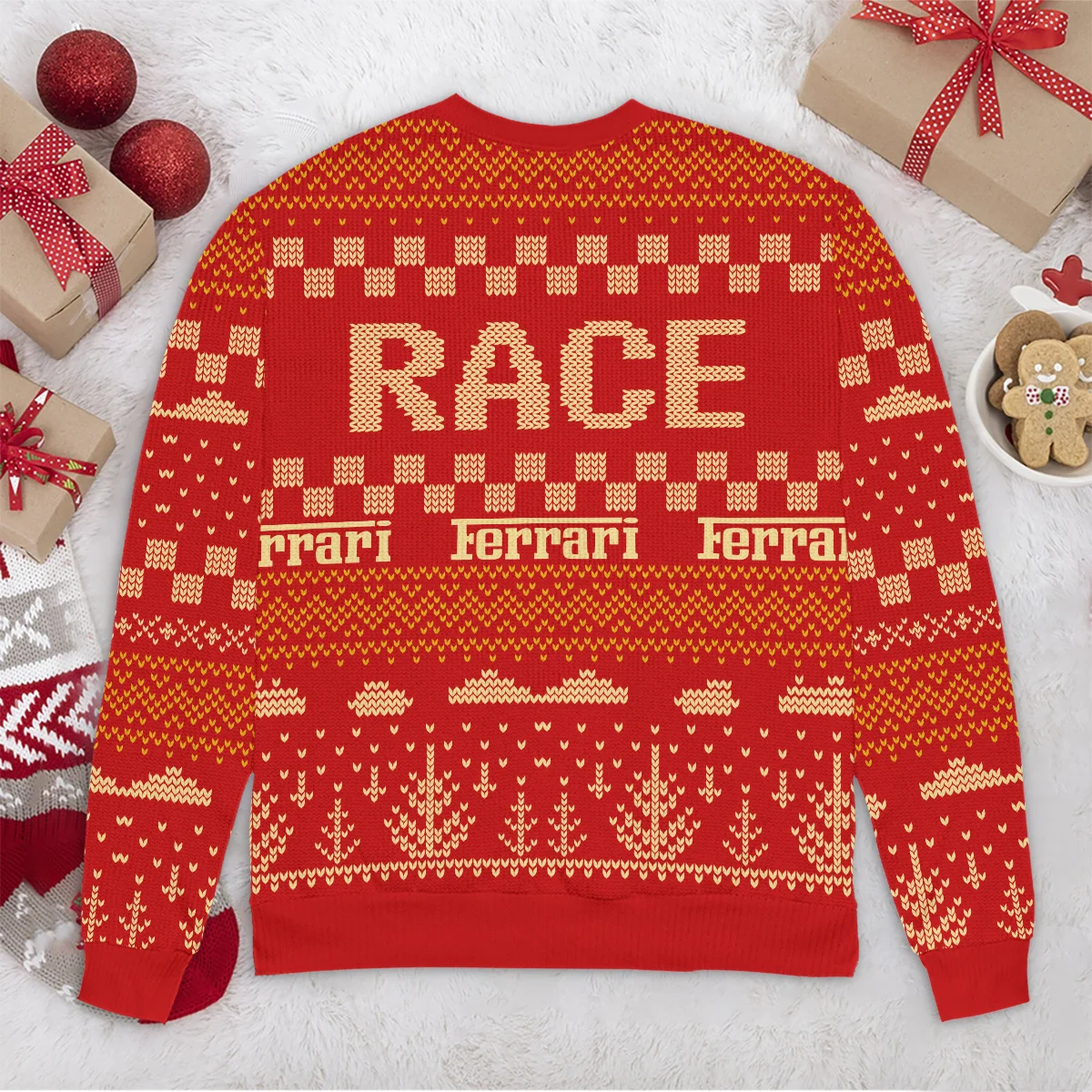 Race Xmas Pattern Ferrari Formula 1 - Ugly Sweater BLVAF1220925A30FRR - Image 6