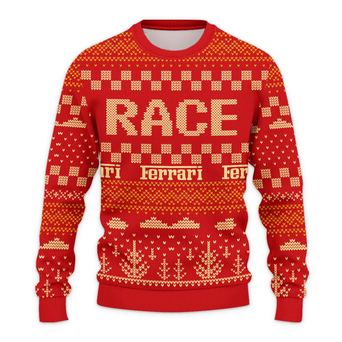 Race Xmas Pattern Ferrari Formula 1 - Ugly Sweater BLVAF1220925A30FRR - Image 2
