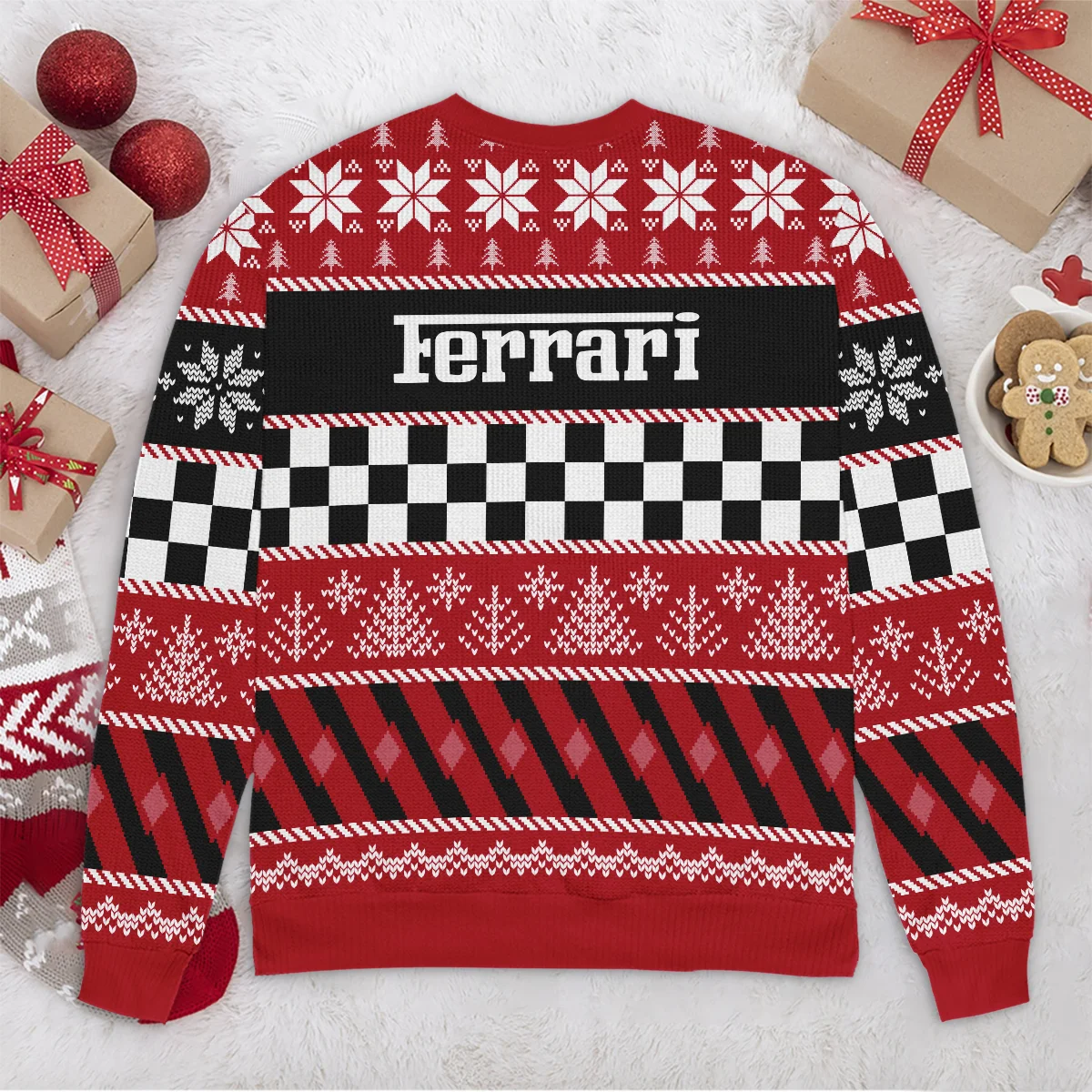 Racing Xmas Pattern Ferrari Formula 1 - Ugly Sweater BLVAF1220925A28FRR - Image 6