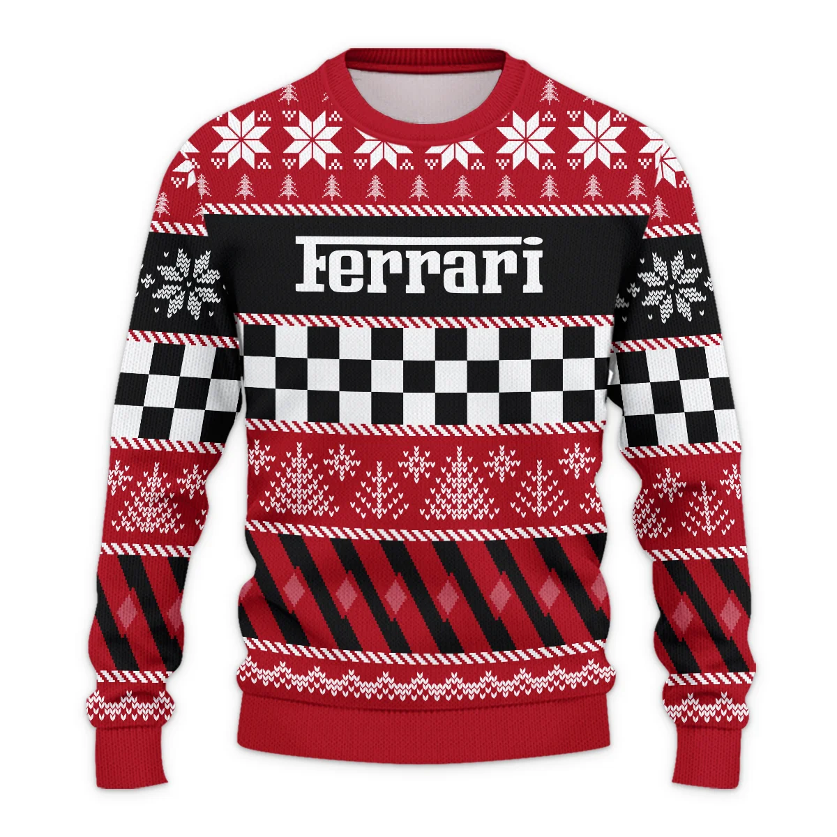 Racing Xmas Pattern Ferrari Formula 1 - Ugly Sweater BLVAF1220925A28FRR - Image 2