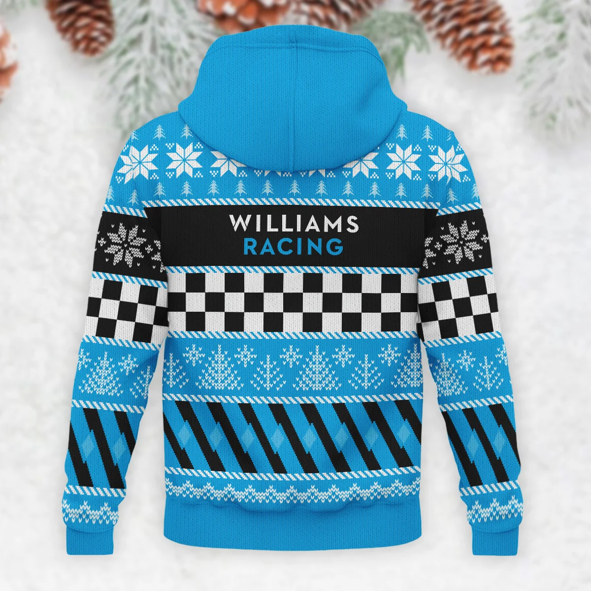 Racing Xmas Pattern Williams Formula 1 - Knitted Hoodie BLVAF12209250A28WIL - Image 3