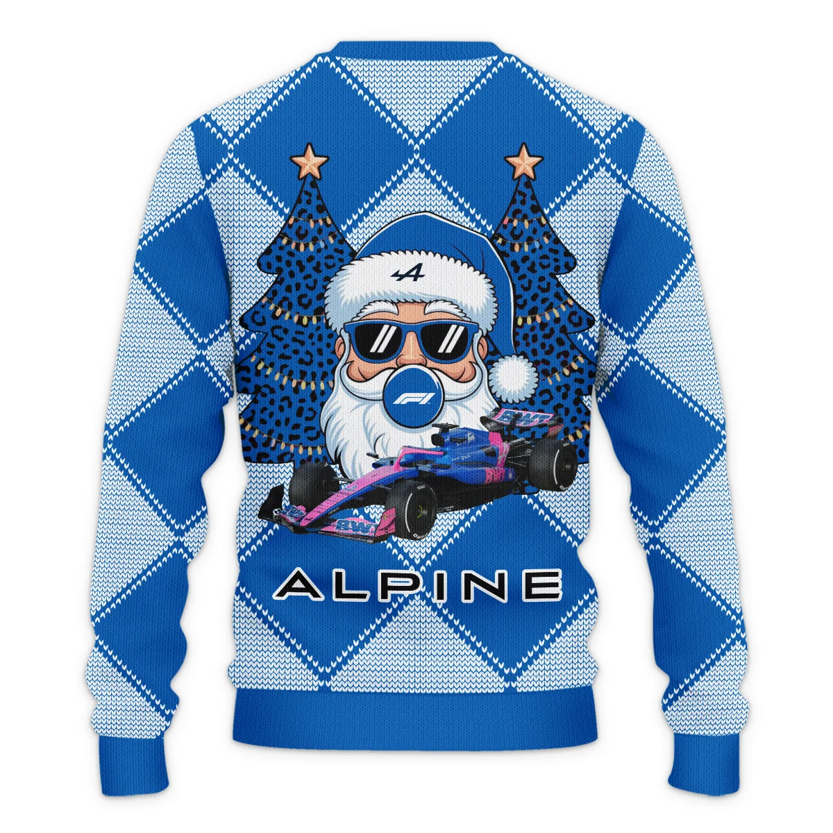Santa Pinetree Car Alpine Formula 1 - Ugly Sweater BLVAF1220925A25ALP - Image 3