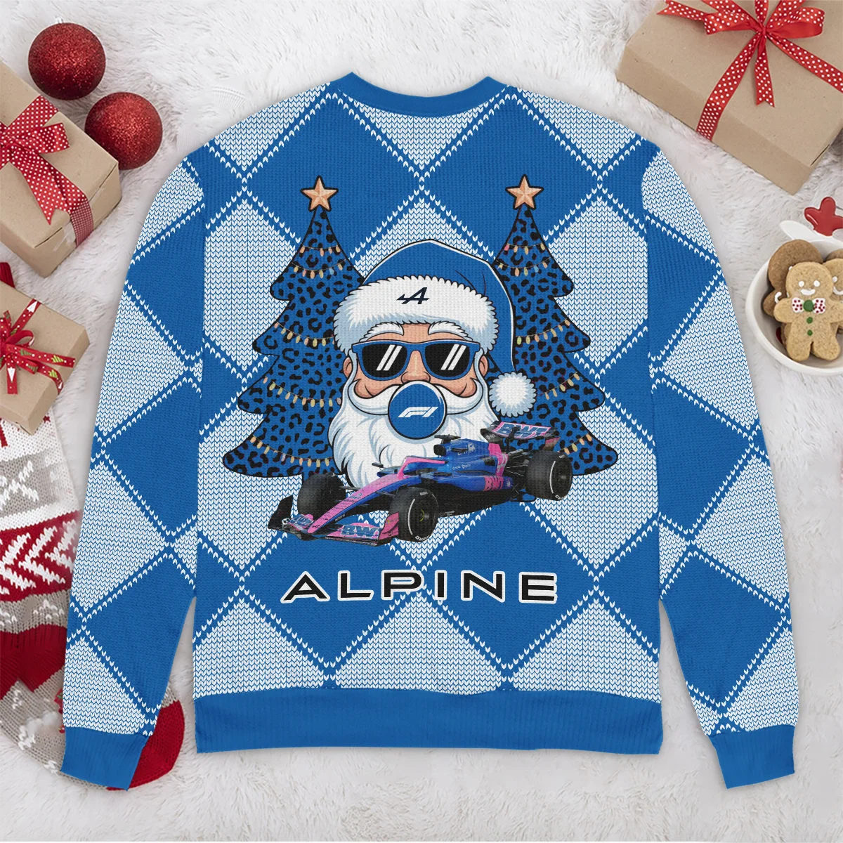 Santa Pinetree Car Alpine Formula 1 - Ugly Sweater BLVAF1220925A25ALP - Image 6